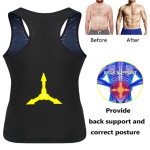 OKHOTY Men's Sauna Vest Workout Sauna Sweat Vest Tank Top for Men Sweat Enhancing Vest Waist Trainer for Men