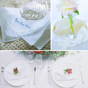 Sinseike Personalized Wedding Gift Embroidered Handkerchief, Custom Embroidered Wedding Day Bride Gift (Personalized)