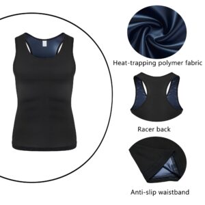 OKHOTY Men's Sauna Vest Workout Sauna Sweat Vest Tank Top for Men Sweat Enhancing Vest Waist Trainer for Men