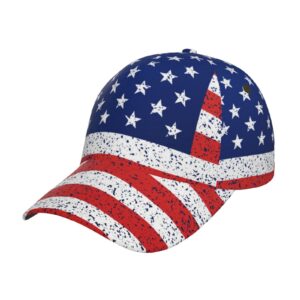 Women Men Outdoor Baseball Hat Breathable Sports Sun Cap (Red Blue White American Flag)