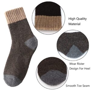 YZKKE 3Pack Mens Super Thick Wool Warm Socks - Soft Comfort Casual Crew Winter Socks