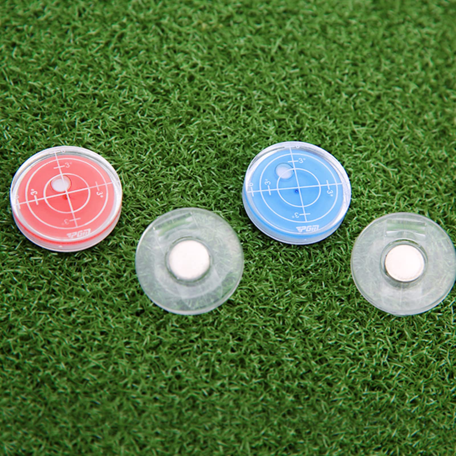 PGM Ball Markers Hat Clip Golf Putting Aid Round Bubble Level High Precision Reader