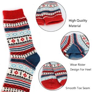 YZKKE 5Pairs Men Wool Socks Thick Thermal Hiking Winter Warm Boot Heavy Soft Cozy Socks for Cold Weather (Mul-2)