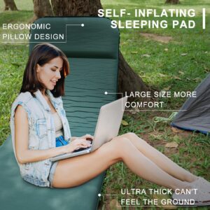 ELECINNOV Self Inflating Sleeping Pad for Camping with Electric Pump 3.14" Ultra-Thick Memory Foam Camping Mats 9.5 R-Value Insulated Camping Pad Air Mattress with Pillow for Car Camping