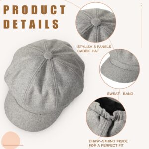 Cindeer 6 Pcs Women Newsboy Cap Ladies Hat Warm Wool Visor Beret Hats Soft Newsboy Hats for Women Vintage Baker Boy Hat