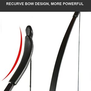 TOPARCHERY Archery 57" Takedown Youth Recurve Bow Hunting Black Long Bow for Beginner Teenagers Right Left Hand Black - Draw Weight 20lbs 30lbs (20)