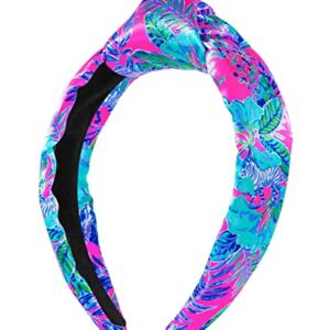 Lilly Pulitzer Colorful Knotted Headband, Slim Satin Headband, Cute Hair Accessories for Women and Girls, Lil Earned Stripes