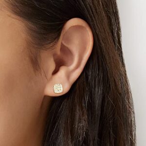 Canaria 0.33 Diamond Square Cluster Earrings in 10kt Yellow Gold