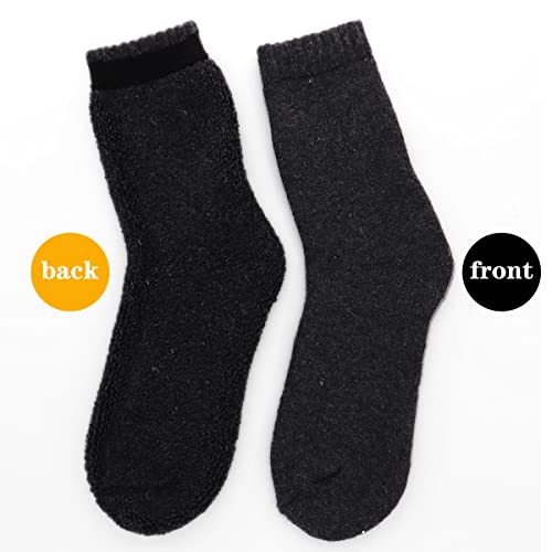 YQHMT Mens Super Thick Wool Warm Socks Gifts Soft Comfort Casual Knit Winter Crew Socks Stocking Stuffers, Christmas Gift (Multicolor-01)