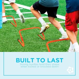 Get Out! Agility Hurdles Training Equipment - 6pk 2 Way Plyometric and Speed Hurdle Set for Soccer and Football