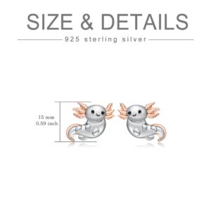 Axolotl Earrings 925 Sterling Silver Axolotl Stud Earrings Cute Animal Jewelry Gifts for Women