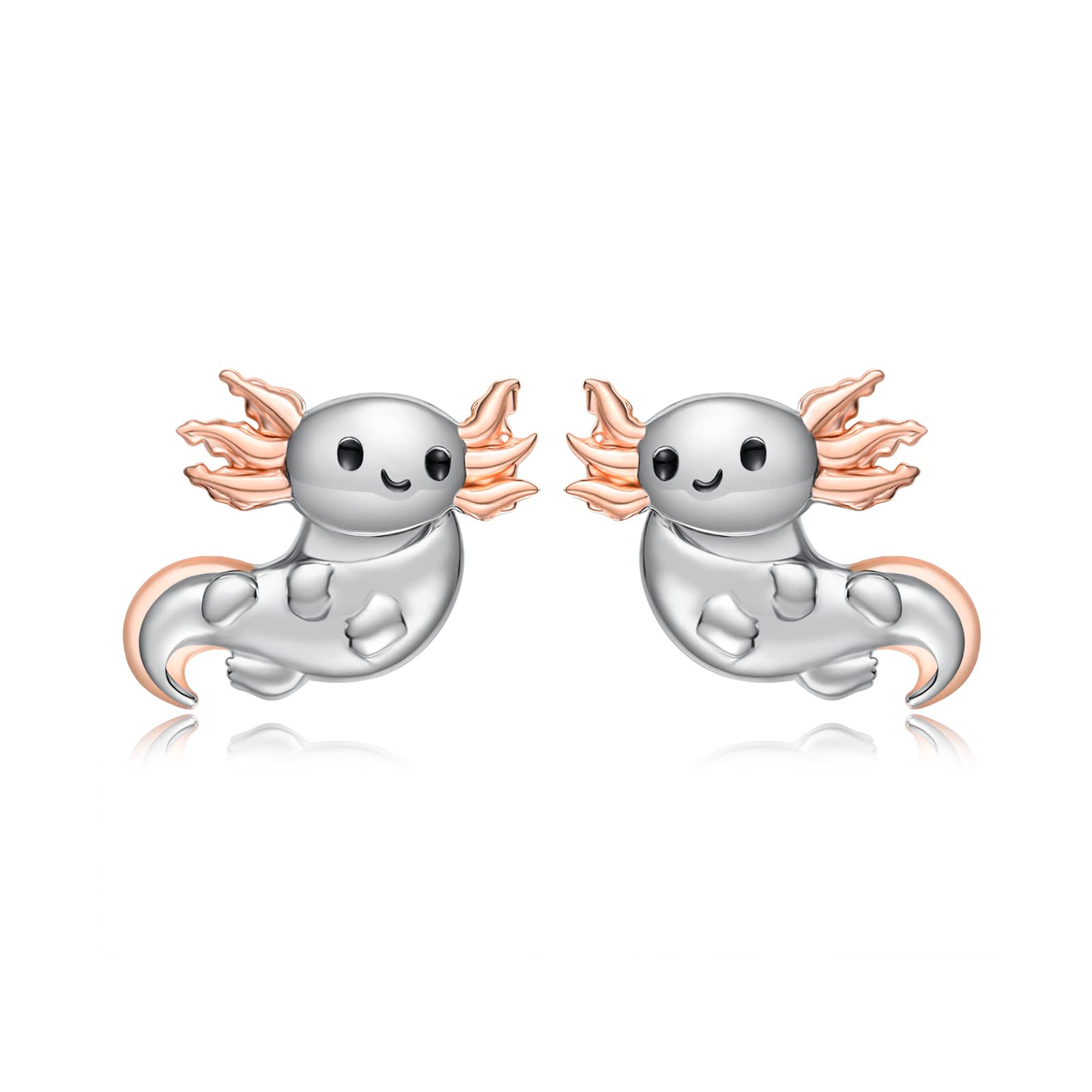 Axolotl Earrings 925 Sterling Silver Axolotl Stud Earrings Cute Animal Jewelry Gifts for Women