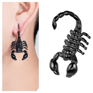 ERKUOO Ear Hangers Weights For Stretching Scorpion-Shaped Ears Gauges Stainless Steel Ear Expander Ear Plugs Tunnels Body Piercing Jewelry 8g(3mm)