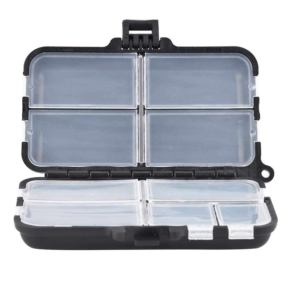 BORDSTRACT Fishing Tackle Box, 9 Compartments Plastic Fishing Lure Storage Box, Organizing Case for Lures, Baits, Hook, Jigs, Sinkers and Other Fishing Accessories