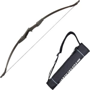 toparchery archery 57" takedown youth recurve bow hunting black long bow for beginner teenagers right left hand black - draw weight 20lbs 30lbs (20)