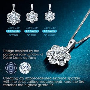 Diamond Necklaces for Women, Birthday Gifts for Mom Wife Girlfriend, 1 Carat Diamond Moissanite D Color (VVS1) Pendant Necklaces, Anniversary Jewelry Present for Wife, Sterling Silver, Diamond