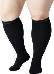 hgrtyxs plus size compression socks for women men wide calf, compression socks 2xl circulation 20-30mmhg support knee high stockings