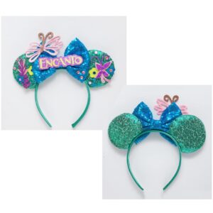 Mouse Ears Bow Headbands Girls' Costume Accessories Princess Decoration For Encanto Dress upCosplay (new blue incanto)