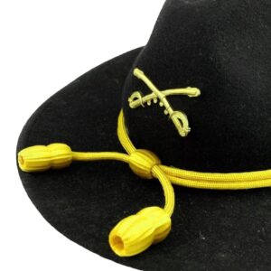 US Army Cavalry Yellow Acorn Campaign Hat Cord, Military Trooper Western Stetson Hat Band One Size