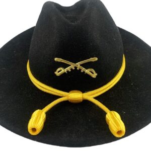 US Army Cavalry Yellow Acorn Campaign Hat Cord, Military Trooper Western Stetson Hat Band One Size