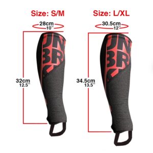 UNBROKENSHOP Shin Sleeves Pro Red 7mm Neoprene, Weightlifting, Deadlift, Rope Climb, Box Jumps for Men and Women, A Pair (S/M)