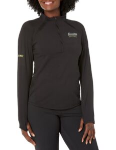 franklin sports women's black long sleeve 1/4 zip shirt-relaxed fit, large