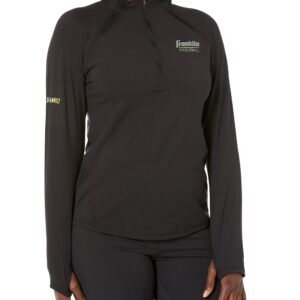 Franklin Sports Women's Black Long Sleeve 1/4 Zip Shirt-Relaxed Fit, Large