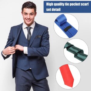 Zhanmai 48 Pcs Men Solid Color Ties and Pocket Square Set Satin Necktie Business Handkerchief for Wedding Party (Bright Color)