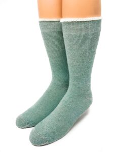 warrior alpaca socks - koze kick back terry lined pure alpaca wool socks for men and women (large, pine green)