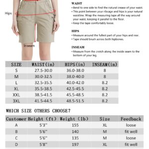 Nomolen Women's Hiking Cargo Shorts Lightweight Quick Dry Outdoor Golf Travel Shorts for Women with Zipper Pockets UPF 50+