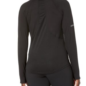 Franklin Sports Women's Black Long Sleeve 1/4 Zip Shirt-Relaxed Fit, Large