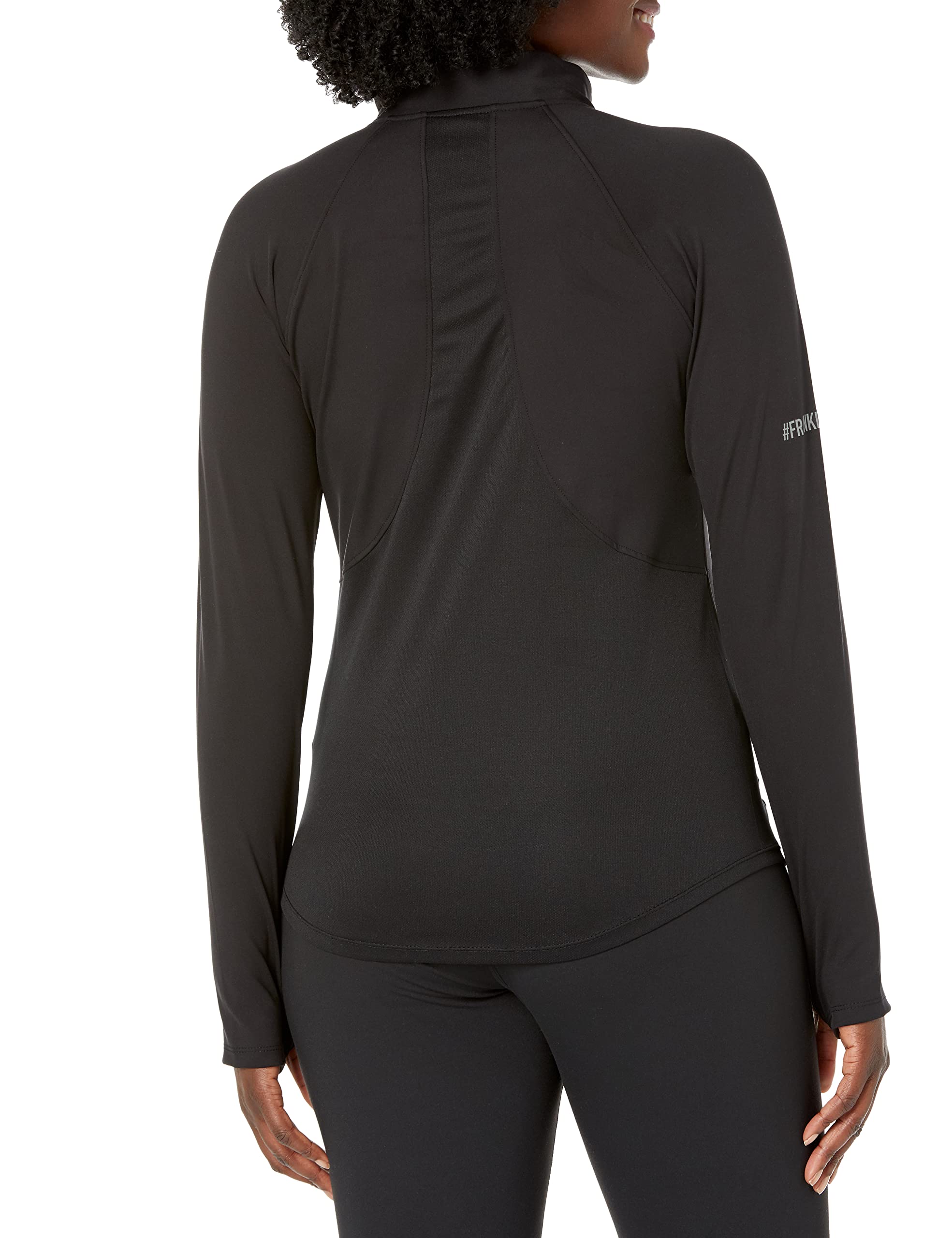 Franklin Sports Women's Black Long Sleeve 1/4 Zip Shirt-Relaxed Fit, Large