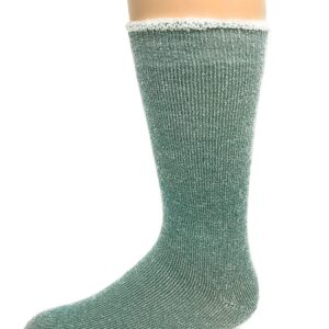 WARRIOR ALPACA SOCKS - Koze Kick Back Terry Lined Pure Alpaca Wool Socks For Men and Women (Large, Pine Green)