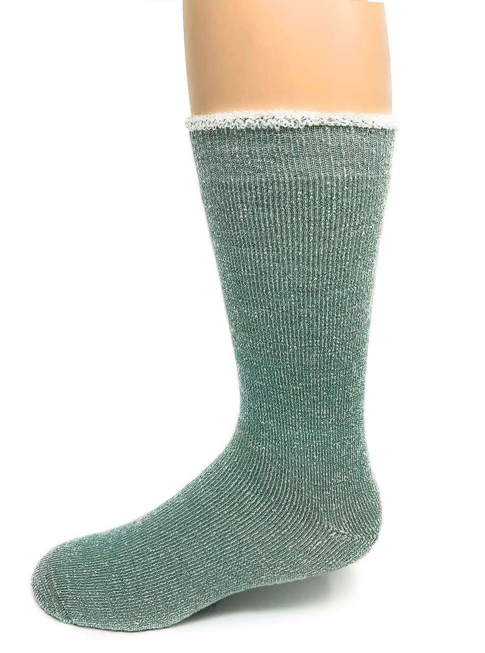 WARRIOR ALPACA SOCKS - Koze Kick Back Terry Lined Pure Alpaca Wool Socks For Men and Women (Large, Pine Green)