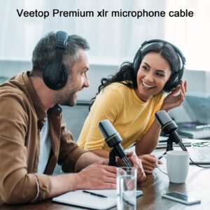 Veetop 1/4 Inch TRS to XLR Male Cable, Balanced 6.35mm Quarter inch TRS Plug to 3-pin XLR Male, Quarter inch TRS Male to XLR Male Microphone Cable, 10 Feet