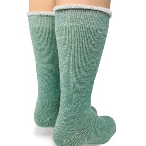 WARRIOR ALPACA SOCKS - Koze Kick Back Terry Lined Pure Alpaca Wool Socks For Men and Women (Large, Pine Green)