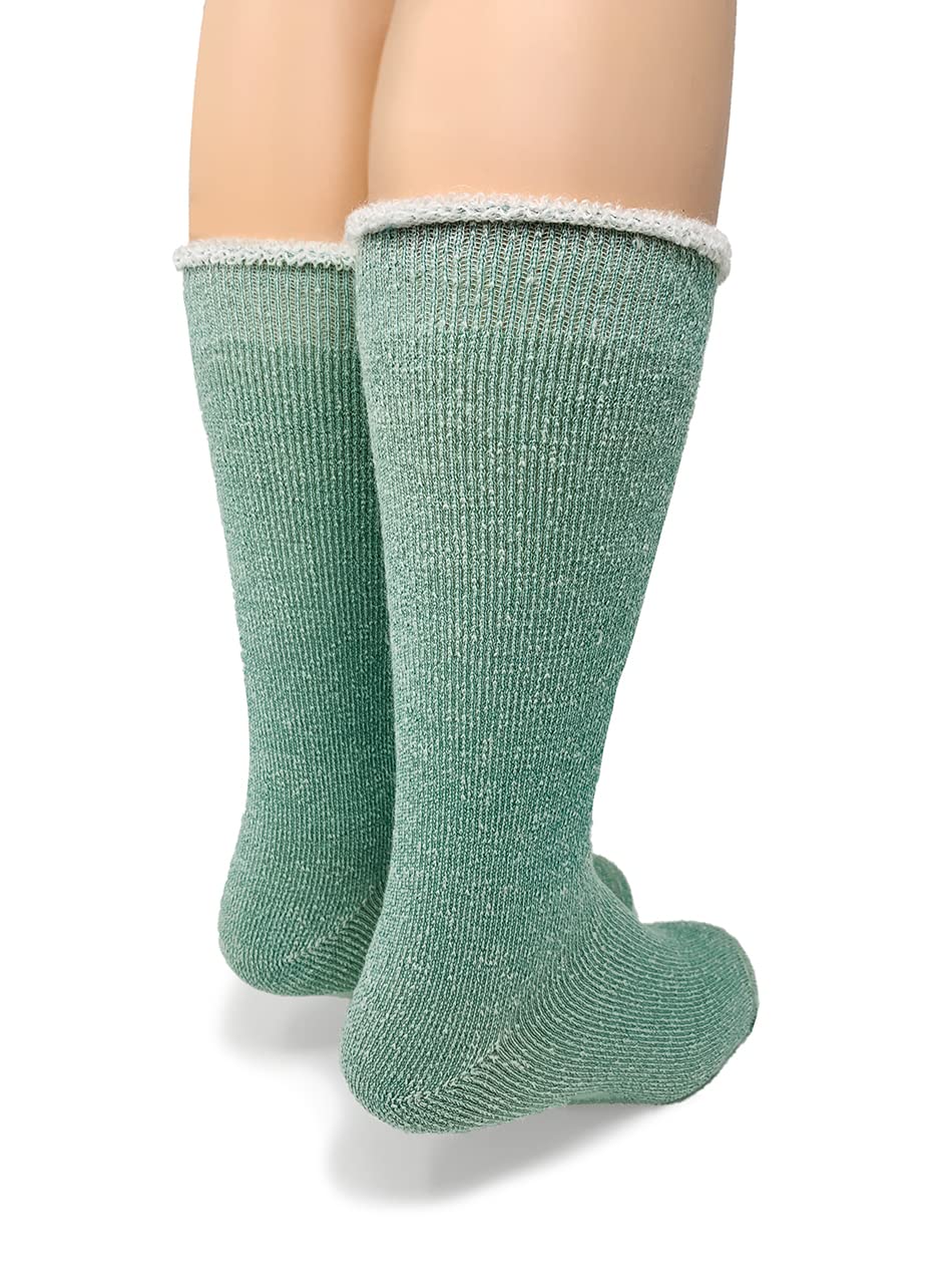 WARRIOR ALPACA SOCKS - Koze Kick Back Terry Lined Pure Alpaca Wool Socks For Men and Women (Large, Pine Green)