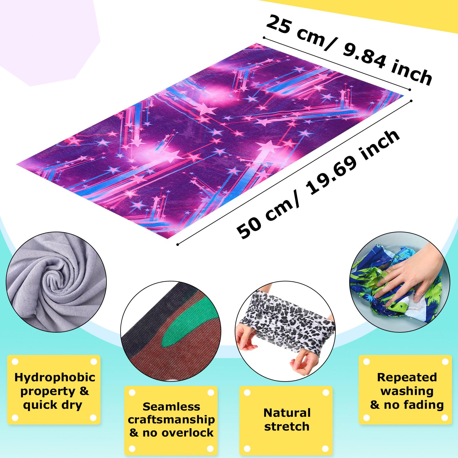 JaGely 50 Pieces Neck Gaiter Sports Neck Head Wrap Headband Scarf Face Bandana Hair Wrap Neck Tube Balaclava for Women Men, Multi Colors, about 50 cm/ 19.69 inches×25 cm/ 9.84 inches