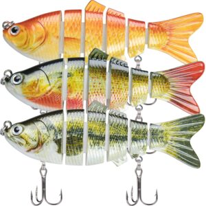 truscend fishing lures for bass trout swimbaits for bass fishing segmented multi jointed swim baits slow sinking swimming lures for freshwater saltwater fishing gear lure kit fishing gifts plugs