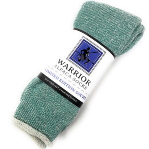 WARRIOR ALPACA SOCKS - Koze Kick Back Terry Lined Pure Alpaca Wool Socks For Men and Women (Large, Pine Green)