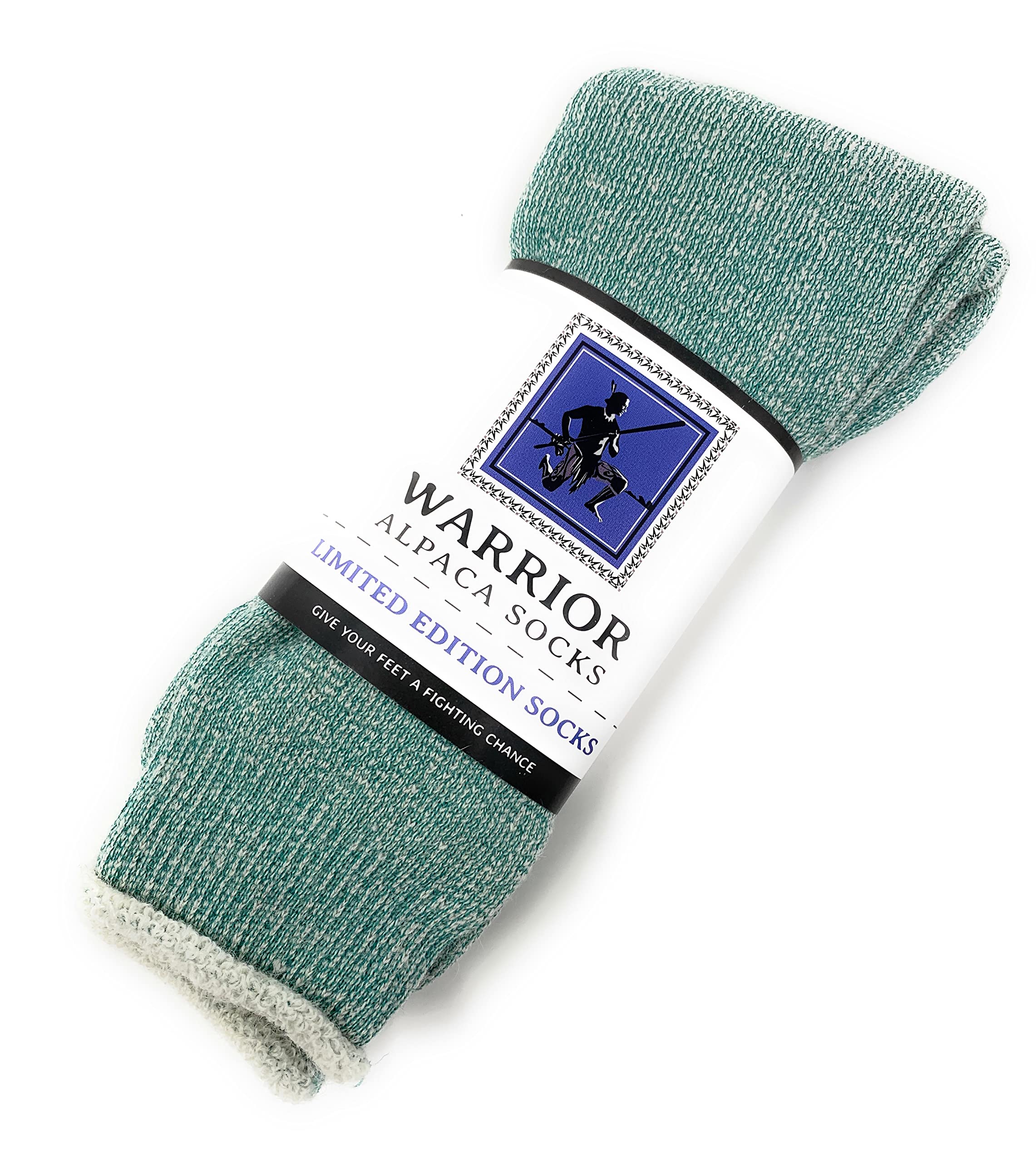 WARRIOR ALPACA SOCKS - Koze Kick Back Terry Lined Pure Alpaca Wool Socks For Men and Women (Large, Pine Green)