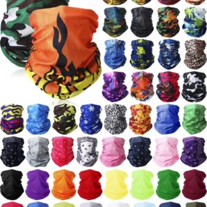 JaGely 50 Pieces Neck Gaiter Sports Neck Head Wrap Headband Scarf Face Bandana Hair Wrap Neck Tube Balaclava for Women Men, Multi Colors, about 50 cm/ 19.69 inches×25 cm/ 9.84 inches