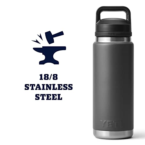 YETI Rambler 26 oz Bottle, Vacuum Insulated, Stainless Steel with Chug Cap, Charcoal