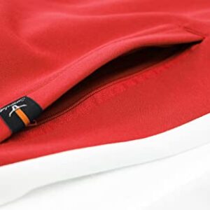 SCREENSHOT-S51707 Mens Hip Hop Premium Slim Fit Winter Fleece Lined Track Jacket - Modern Athletic Workout Sport Fitness Tops with Side Taping-Red-Large