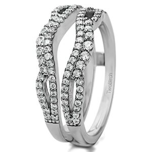 TwoBirch 0.57 Ct. Double Infinity Wedding Ring Guard Enhancer in Sterling Silver (CZ or MOISSANITE) (Moissanite, 5)