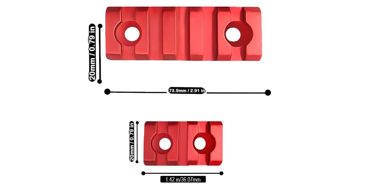 GOTICAL-Combo of 4-45 Degree Offset Mount, 5 Slot, 3 Slot Rail with Quick Detach QD S l i n g S w i v e l Mount Kit-Push Button in Durable Material in red (3, 5 Slots, & Attachment & Red Mounts .)