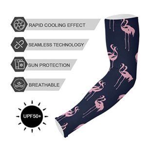 Flamingo Blue Arm Sleeves to Cover arms for women men Anti-Slip UV SUN Protection Clothing for Adult Men Women Bike Hiking Golf Cycle