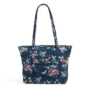 vera bradley women's cotton small vera tote bag, rose toile - recycled cotton, one size