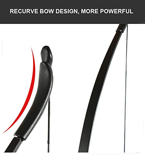 TOPARCHERY Archery 57" Takedown Youth Recurve Bow Hunting Black Long Bow for Beginner Teenagers Right Left Hand Black - Draw Weight 20lbs 30lbs (30)