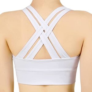 Yvette High Impact Sports Bra - Zip Front Full Coverage Sports Bras for Plus Size Women White